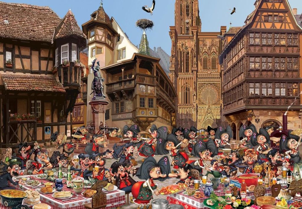 Grafika Puzzle L'Alsace - 1000 Teile Legespiel Multicolor