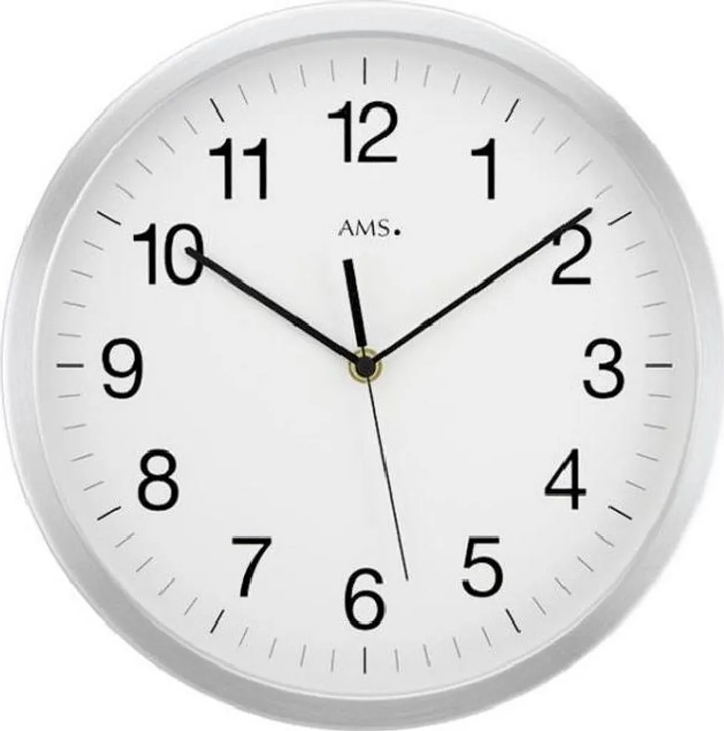 AMS Montre Unisex 5524 - Horloge Murale Radio-pilotée en Verre et Métal