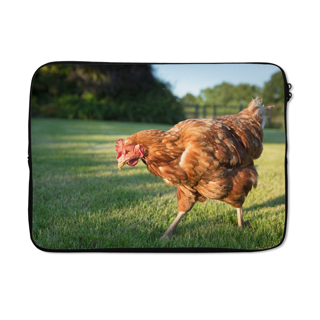 MuchoWow Laptop Hülle 14 ZollHuhn im Gras auf der Suche nach Futter Laptoptasche - Laptoptasche - Stoßsicher - Schutzhaube