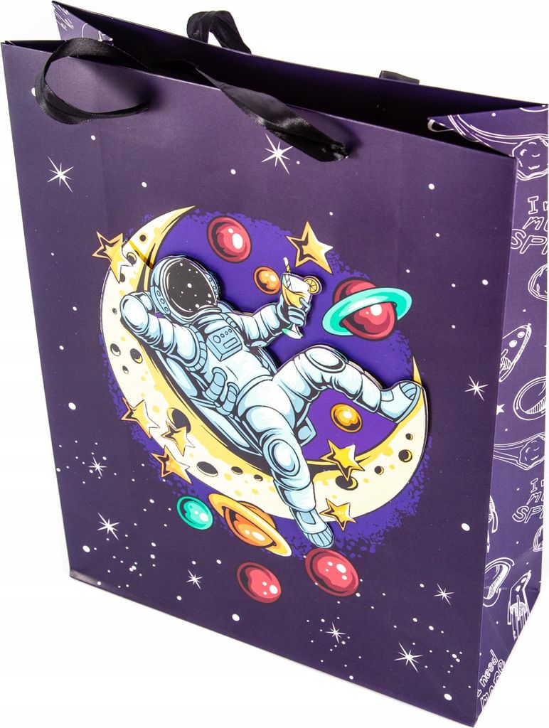 Geschenktüte Weltraum Kosmos 30x39cm - Dekorative Geschenkverpackung für Anlässe