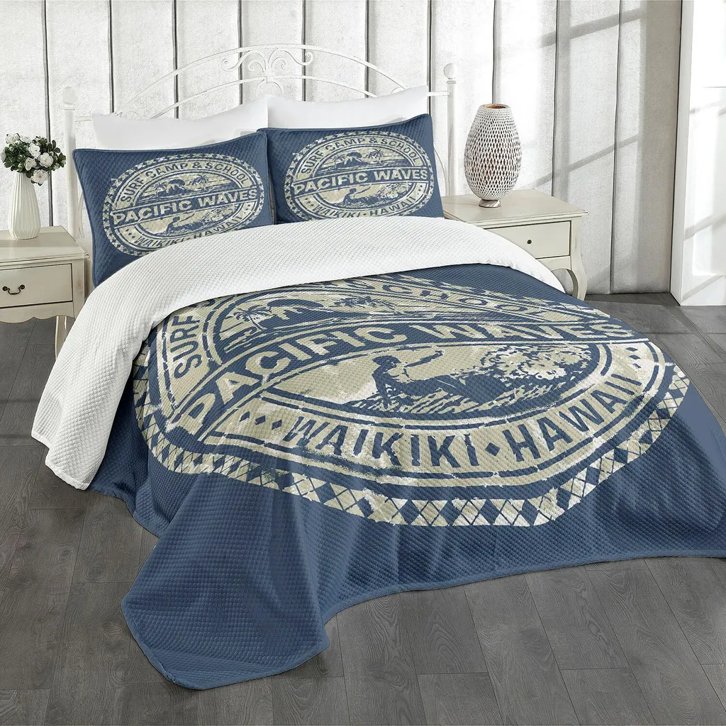 Set Copriletto ABAKUHAUS 220x220 Pacific Waves - Qualità per Ospiti