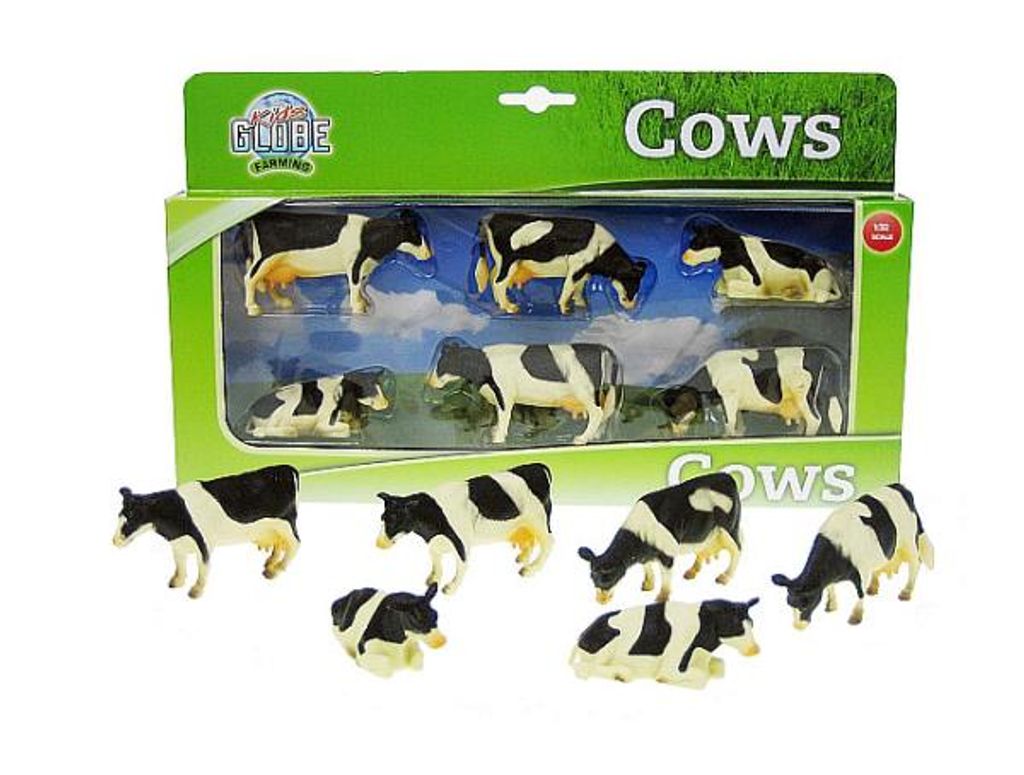 Kids Globe Krowy 1:32 czarny/biały 6 sztuk Zdjęcie produktu 