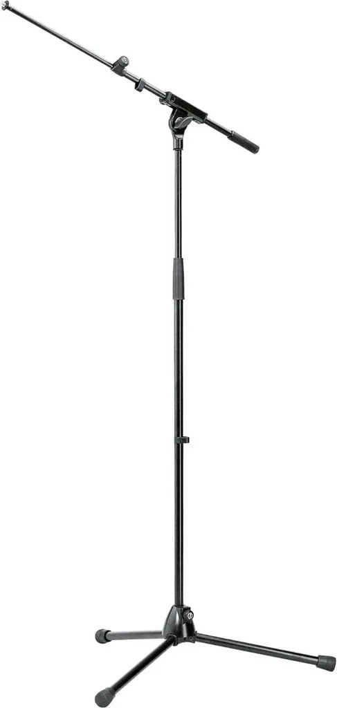 Pied de micro stable K&M 210/8 télescopique en acier noir mat rigide