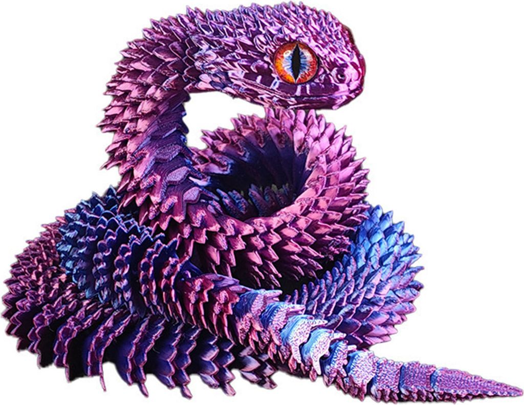 3D-gedruckte Schlangenfigur mit beweglichen Gelenken, Schlangenfigur, artikuliertes Tiermodell, Spielzeug, Heimbüro, Bücherregal, Schreibtisch-De...