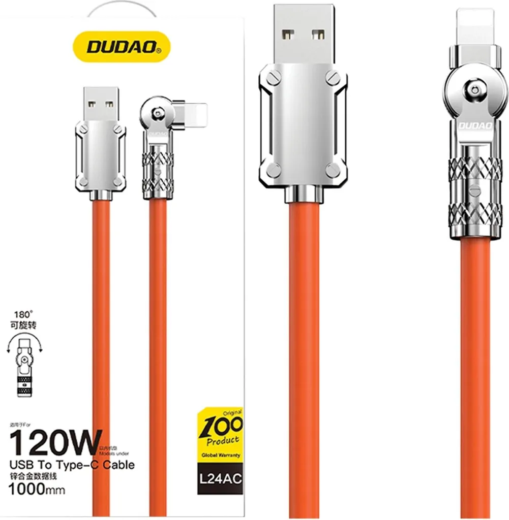 Recensione Cavo Dudao L24AL 120W: Il Game-Changer Lightning Arancio