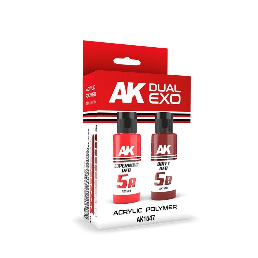 AK Interactive SUPERNOVA RED & DIRTY RED DUAL EXO Set (2x60mL) (AK-1547)