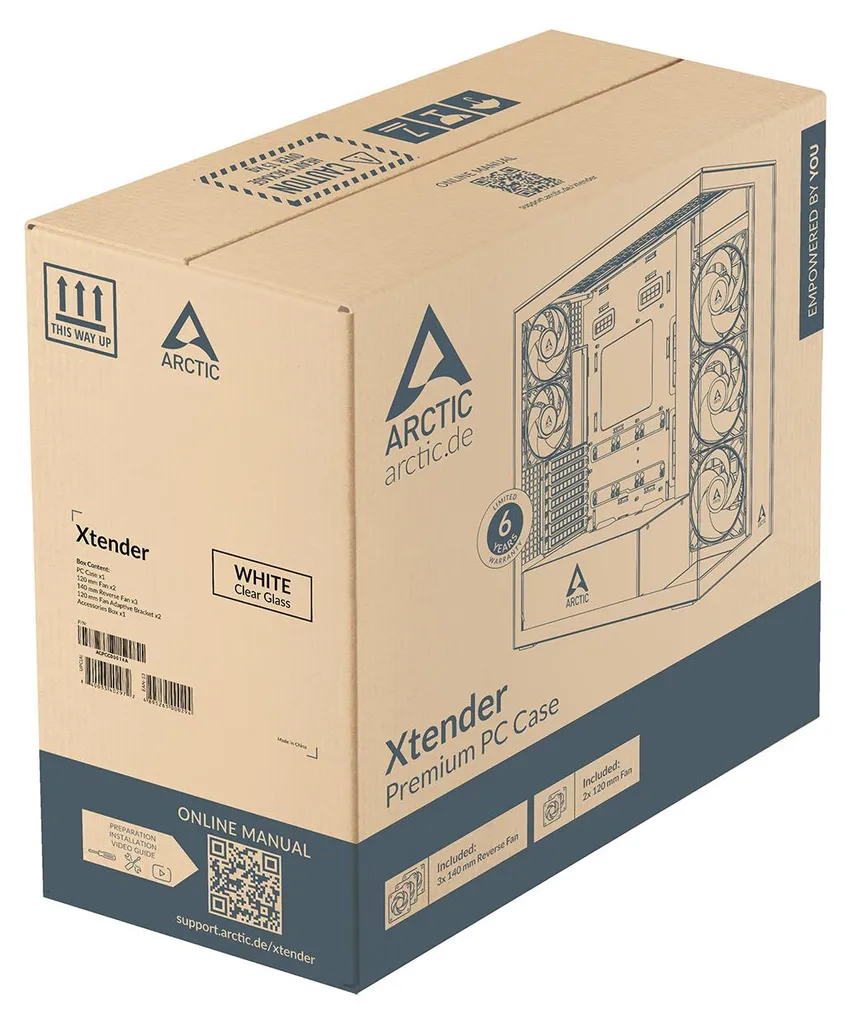 Support GPU vertical Arctic rigide et blanc pour boîtier PC - 10