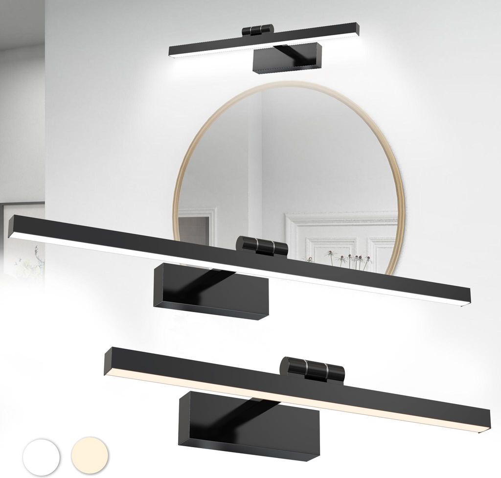 XMTECH LED Spiegellampe 15W Warmweiß, moderne Spiegelleuchte für Bad & Schrank, Wandleuchte oder Bilderleuchte, energiesparend & langlebig