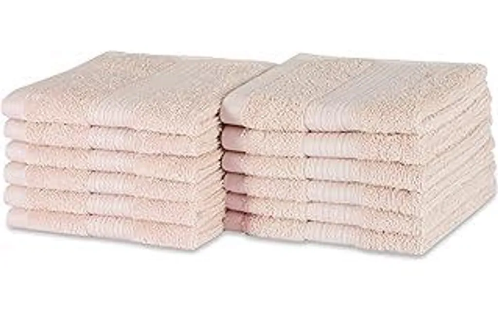 Set 12 Lavette Bagno Cotone 100% Rosa Cipria 30x30 cm | Super Offerta
