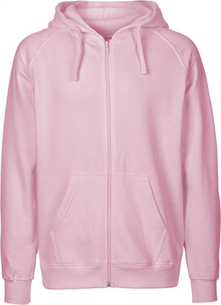 Neutral O63301 | Herren Zip Hoodie Kaputzenjacke / 100% Fairtrade-Baumwolle - Farbe: Light Pink - Größe: 3XL