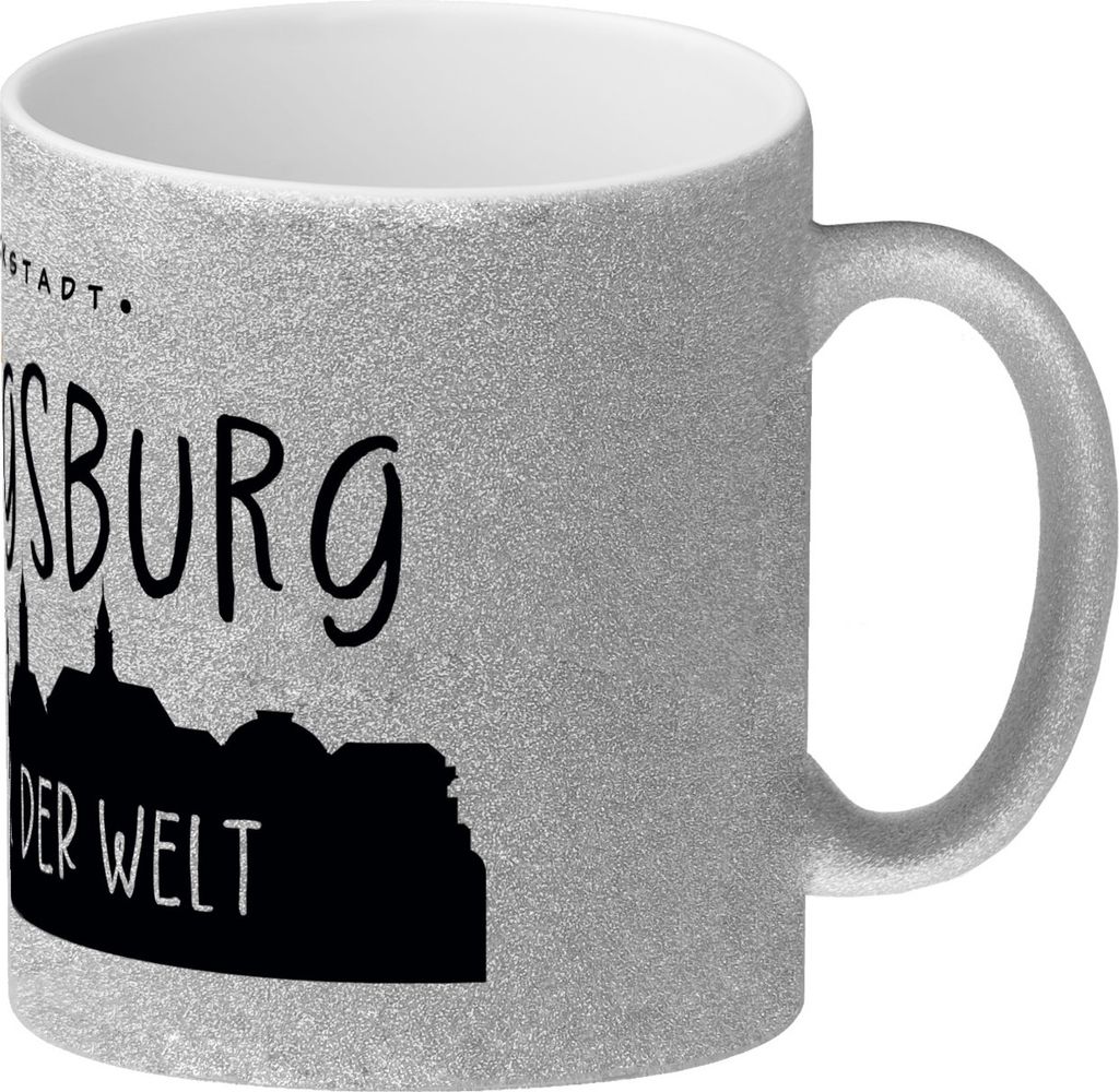 Ludwigsburg Skyline Glitzer-Kaffeebecher - Der Nabel der Welt
