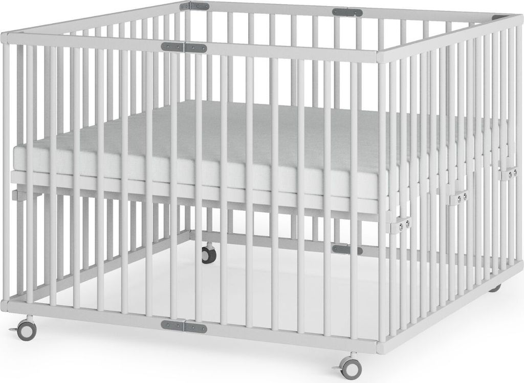 Laufgitter 100x100 cm faltbar mit Cloud Air Matratze - weiß