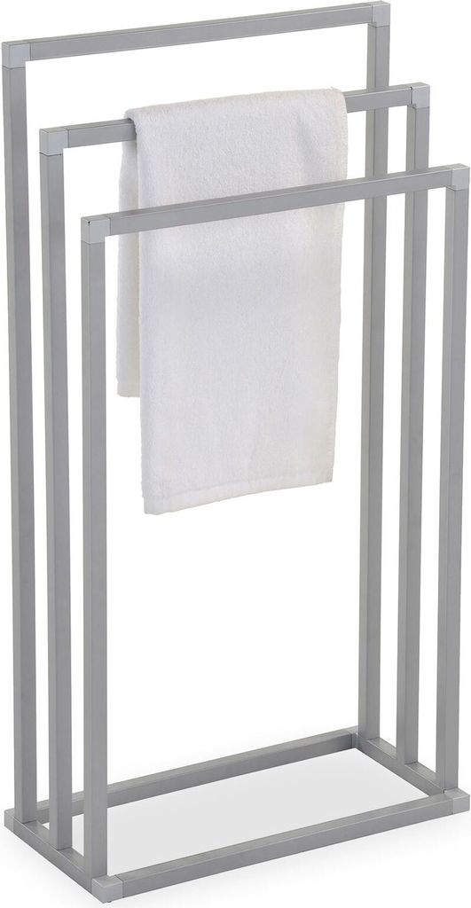 Handtuchhalter KUNO, hellgrau lackiert - freistehender Produktbild 1