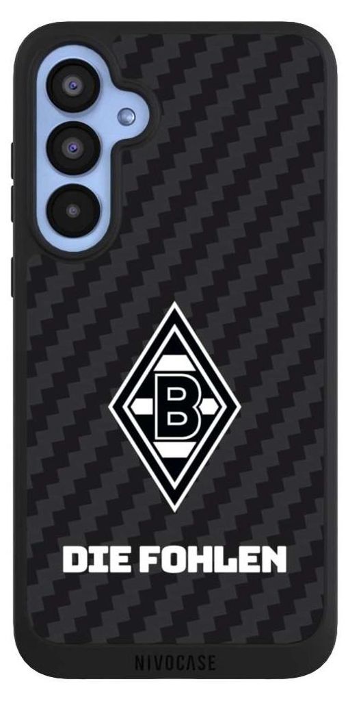 NIVOCASE Handyhülle für Samsung Galaxy A55 5G Hülle NIVOpure Case Schwarz Borussia Mönchengladbach Carbon Gladbach
