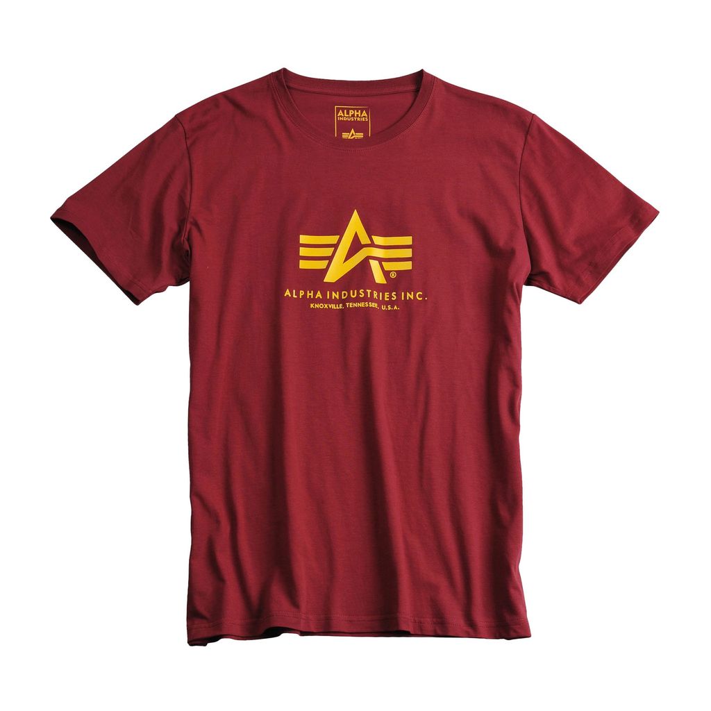 Alpha Industries Basic T-Shirt Herren Weinrot (100501 184) Größe: 2XL (56-58)