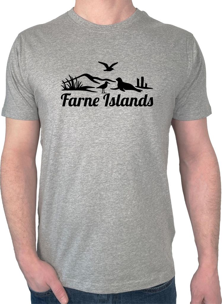 Huuraa Herren T-Shirt Farne Islands Vereinigtes Königreich M Sport Grey Bio Baumwolle Fairtrade Herrenshirt Geschenkidee