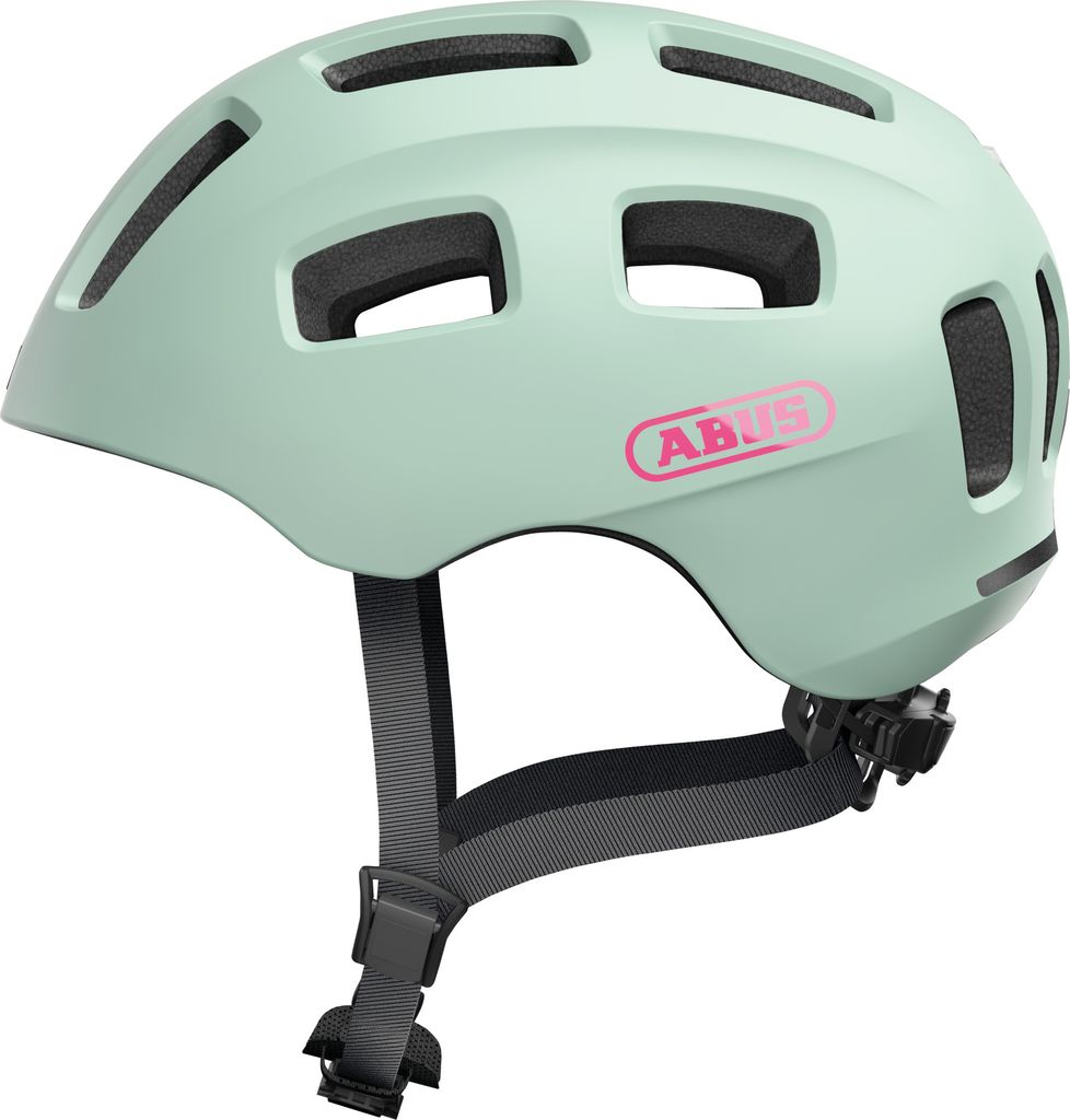 ABUS Fahrradhelm Youn-I 2.0 - mit Licht für Kinder, Jugendliche und junge Erwachsene - für Mädels und Jungs - Mint, Größe S (48-54 cm)