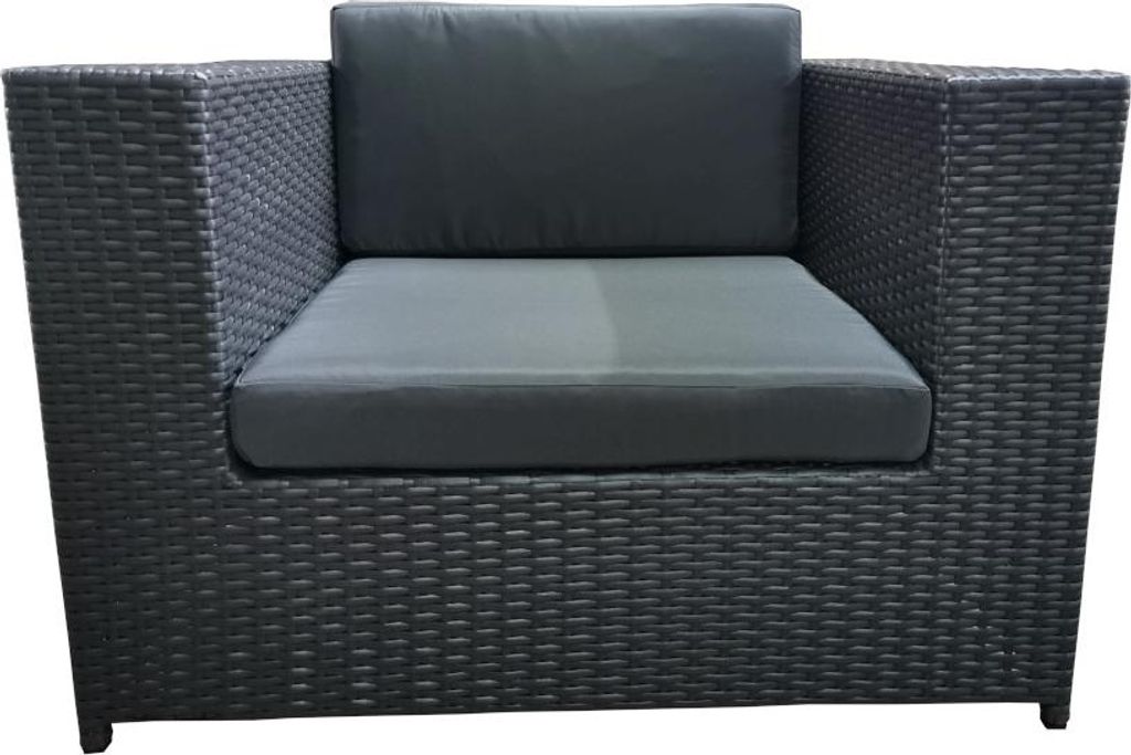 Poly Rattan Gartenmöbel O-Sessel anthrazit Alu Garnitur Lounge Garten Sitzgruppe Gartenset