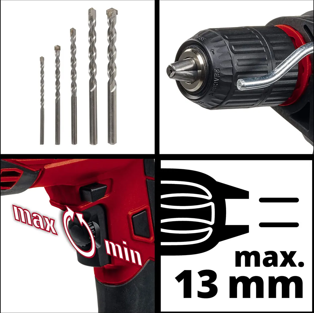 Kit perceuse à percussion Einhell TC-ID 720/1 E avec coffret 4259846 - 23