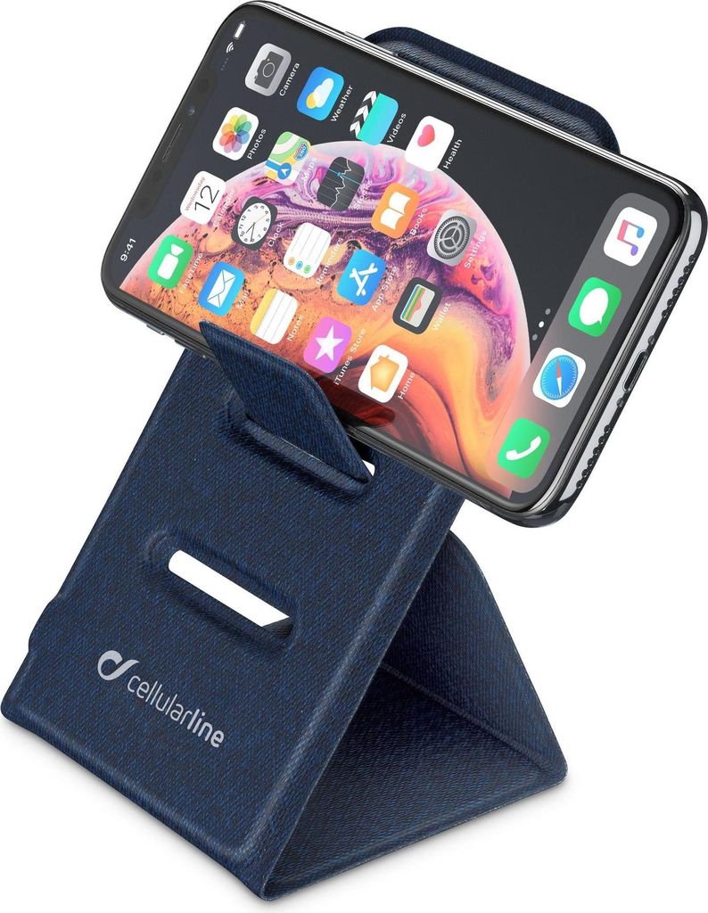 CELLULARLINE Wireless Qi Smartphone Ladegerät für iPhone und Samsung, 18 W Powerbank, zusammenklappbar, Blau