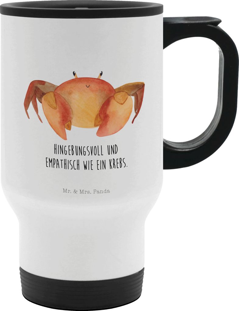 Mr. & Mrs. Panda Thermobecher To Go Sternzeichen Krebs - Weiß - Geschenk, Meerestier, Kaffee-Thermobecher, Krabbe, Kaffeebecher, thermosbecher, Te...