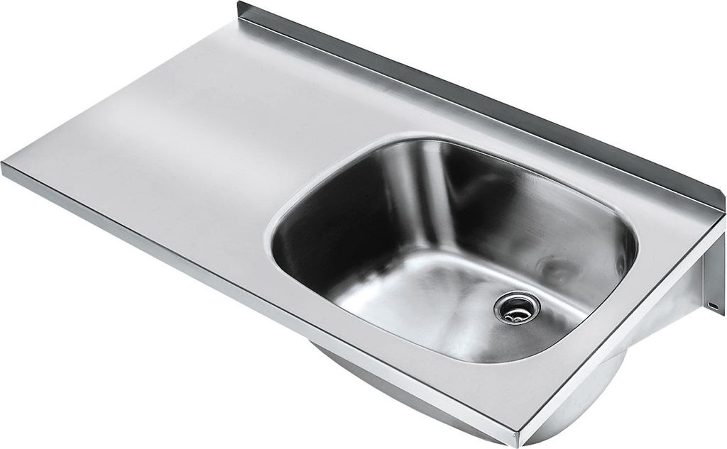 KWC AR Mehrzweckbecken, SIRIUS, Edelstahl, 1000x230x500 mm, Ablagefläche links