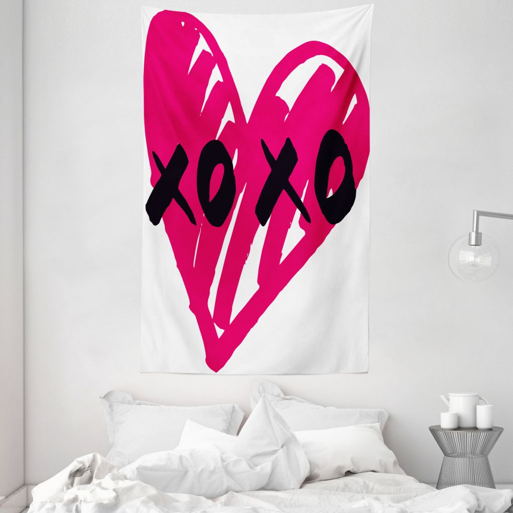 ABAKUHAUS Xo Wandteppich und Tagesdecke, Kalligraphie-Liebhaber aus Weiches Mikrofaser Stoff Waschbar ohne Verblassen Digitaldruck, 140 x 230 cm, R...
