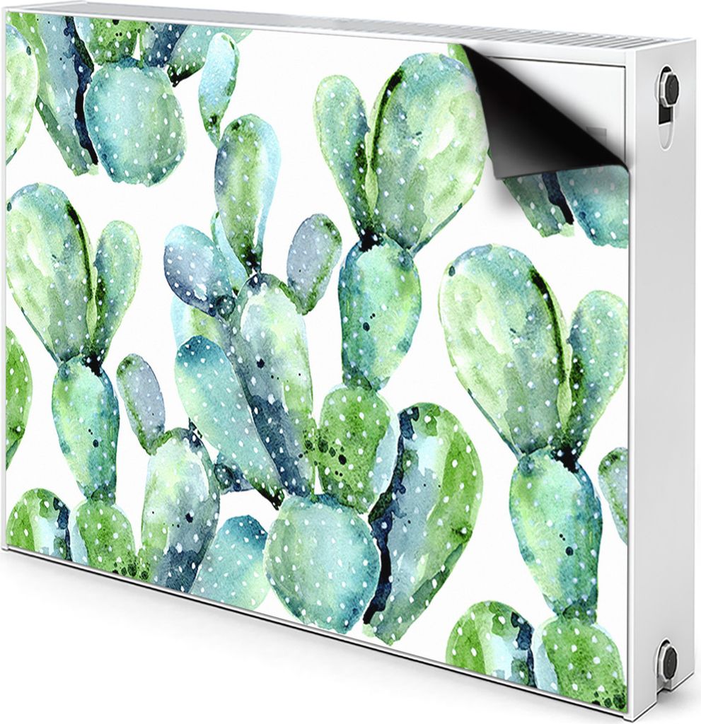 Magnet Heizung Verkleidung Abdeckung Heizung Heizkörperabdeckung 80x60 cm - Aquarell, Kaktus
