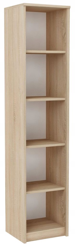 MATKAM Offenes Hochregal BODO R40O, B40 x H182 x T35 cm, 4 Bretter und 5 Fächer, Vielseitiges Design für Bücher und Ordner (Sonoma Eiche)
