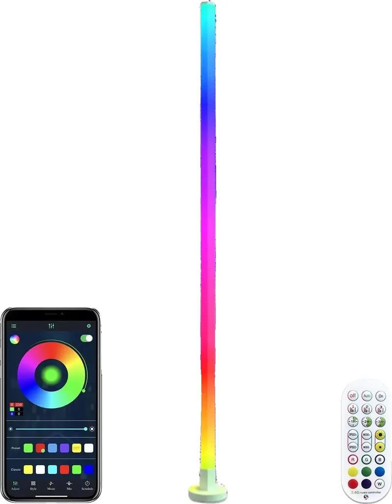 Lampadaire d'ambiance RGB 9W idéal pour gaming, lecture ou soirées cinéma