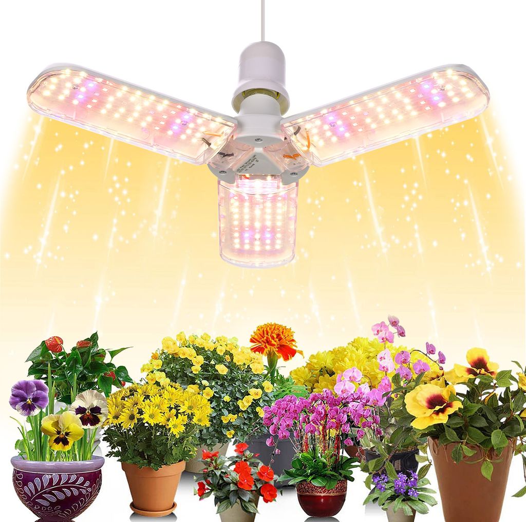 30W 180 LED Pflanzenlampe Vollspektrum E27 Faltbare Pflanzenlicht Zimmerpflanzen Wachstumslicht Gewächshaus Grow Lampe
