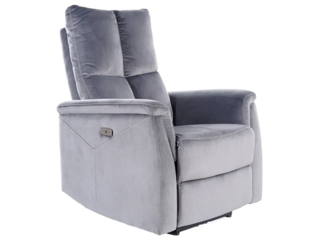 Fauteuil relax électrique JEAN en tissu gris chiné - Confort motorisé