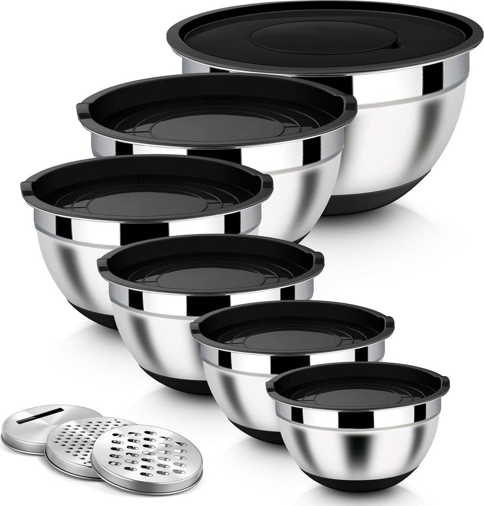 Rührschüssel-Set - Edelstahl - 6-teilig - Lebensmittelecht