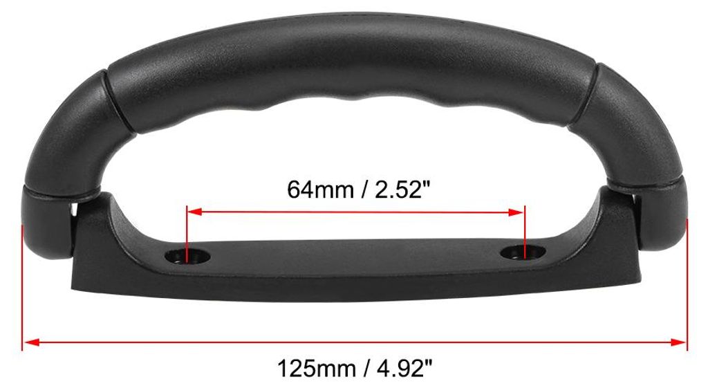 Koffergriff Ziehen Griff Kunststoff Schwarz 125mm, 2 Stš¹ck