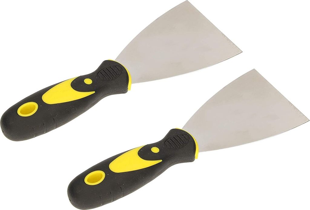 KOTARBAU 2er Set Edelstahl Malerspachtel 80 mm Gipser Spachtel Universalspachtel Kratzer zum Entfernen Palettenmesser mit Gummigriff