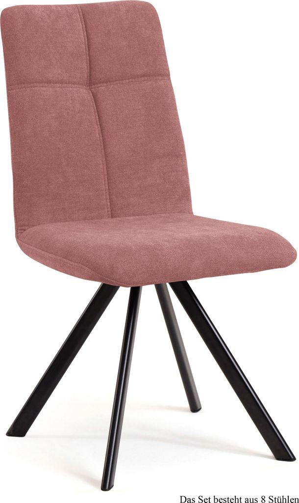 Esszimmerstuhl (8er-Set) Davyd 47x92x60 Schwarz/Rosewood