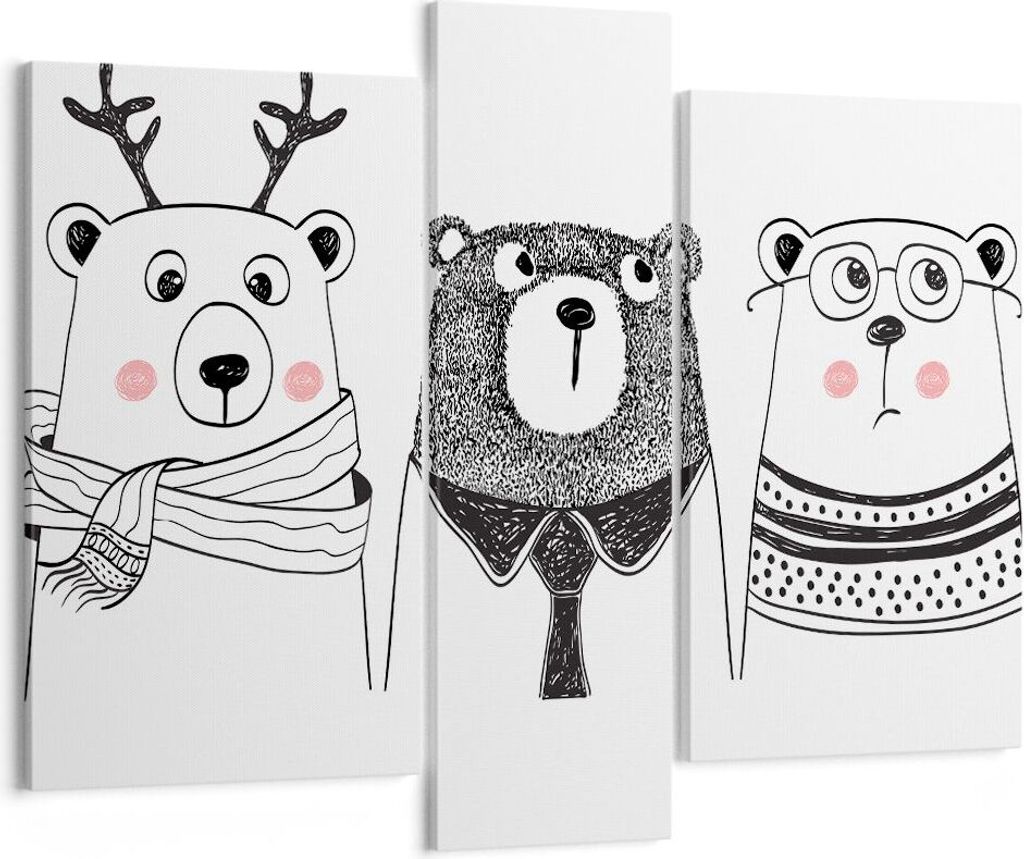 Bild auf Leinwand - Leinwandbild - Spaß süß Teddybär - 95x80cm - Wand Bild - Wanddeko - Wandbilder - Leinwanddruck - Bilder - Kunstdruck - Wand...