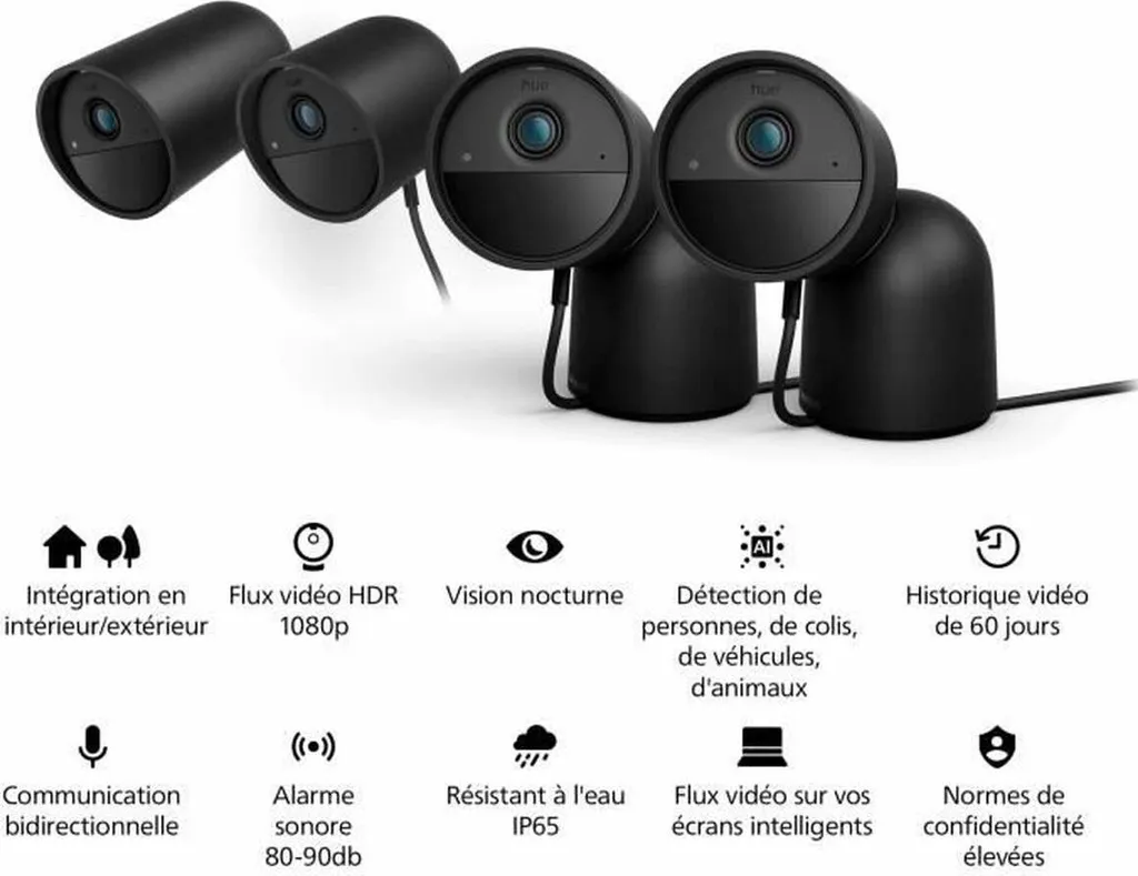 Caméra factice Philips avec boîtier réaliste - Dissuasion extérieure IP - 5