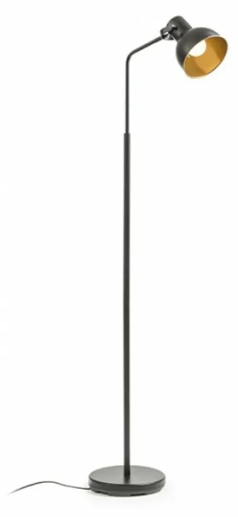 ROSITA Lampe sur Pied Noir et Doré - Luminaire LED E27 11W Design Chic