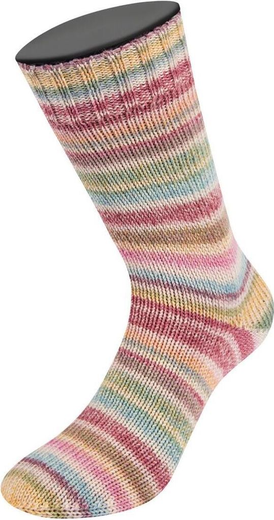 LANA GROSSA Cool Wool 4 Socks Print Fil à Chaussettes En Laine Mérinos Imprimé, En Fils Simples Torsadés, 75 % Laine Vierge (mérinos), 100 G De Laine, Pour Tricot Et Crochet