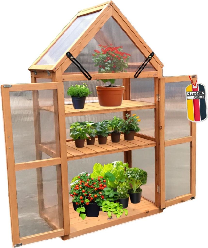 Coemo Gewächshaus Jan mit aufklappbaren Türen und Dach 70 x Produktbild 