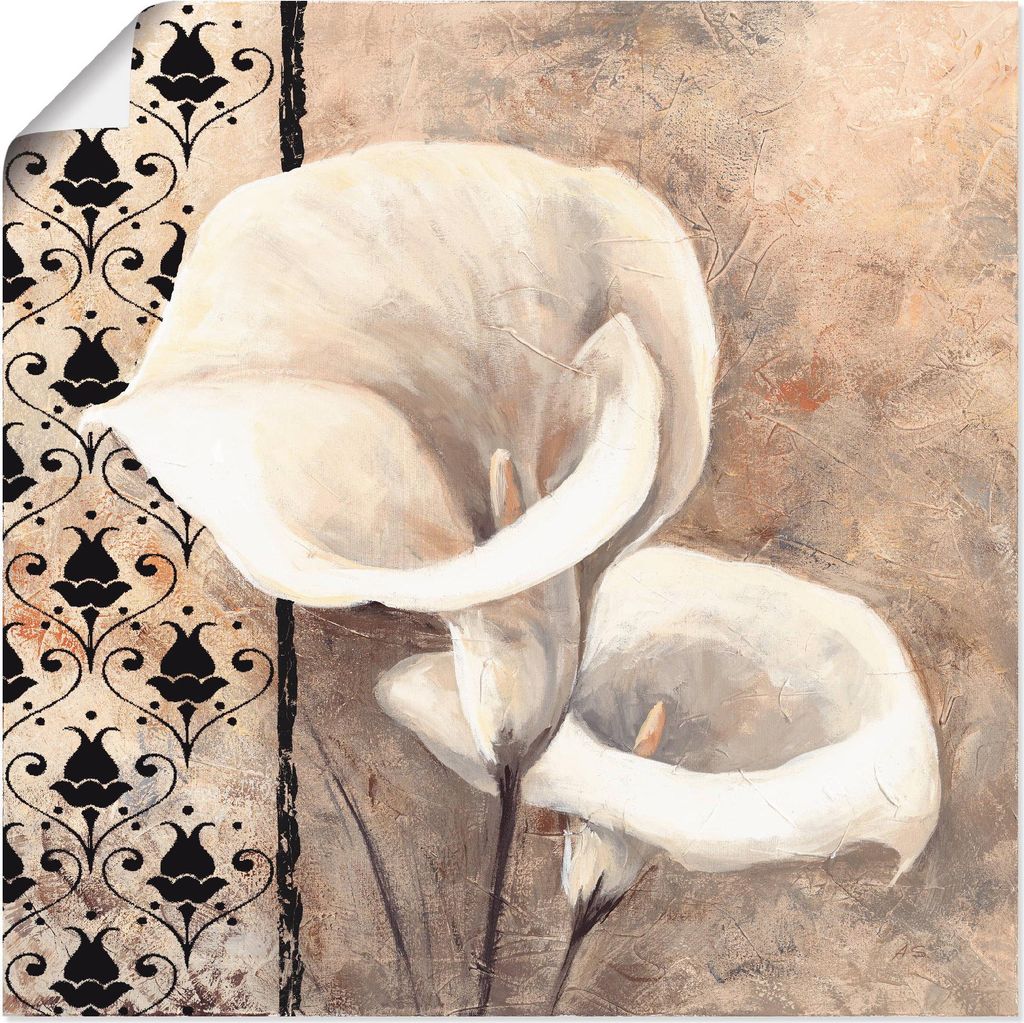 ARTland Poster Klassische Callas mit Ornamenten Größe: 30x30 cm