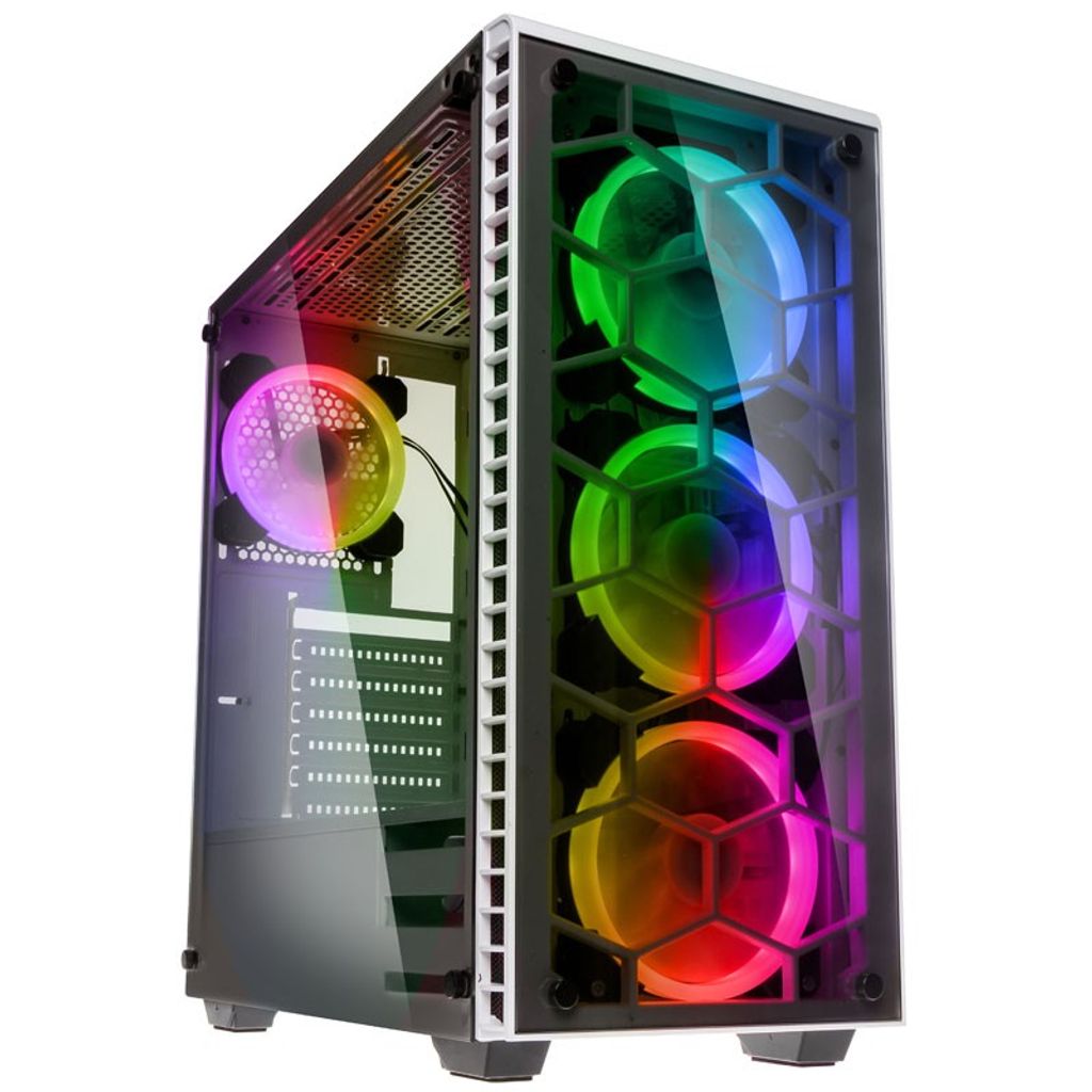 Kolink OBSERVATORY WHITE, Midi Tower, PC, Schwarz, Weiß, ATX, EATX, micro ATX, Mini-ATX, Kunststoff, Stahl, Gehärtetes Glas, Gaming