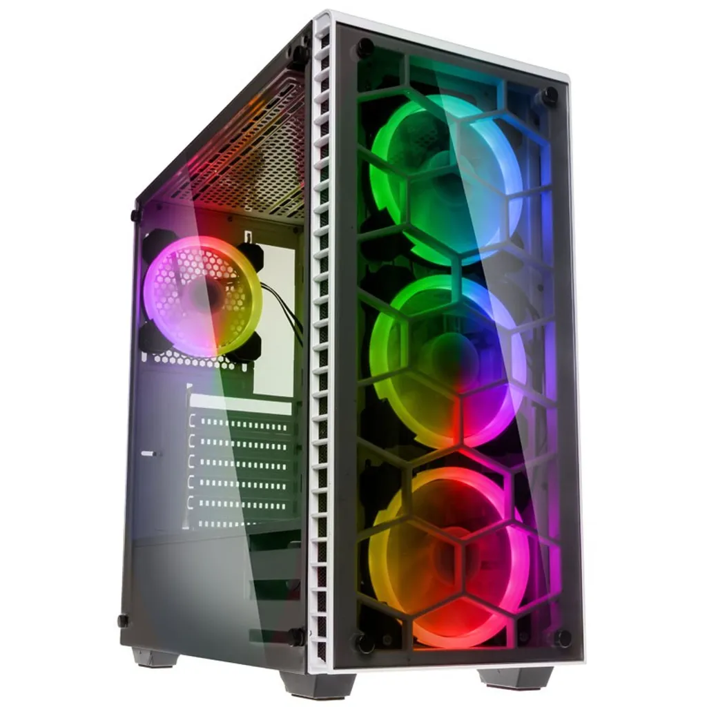 Boîtier PC Kolink Observatory White Verre Trempé et 4 Ventilateurs RGB