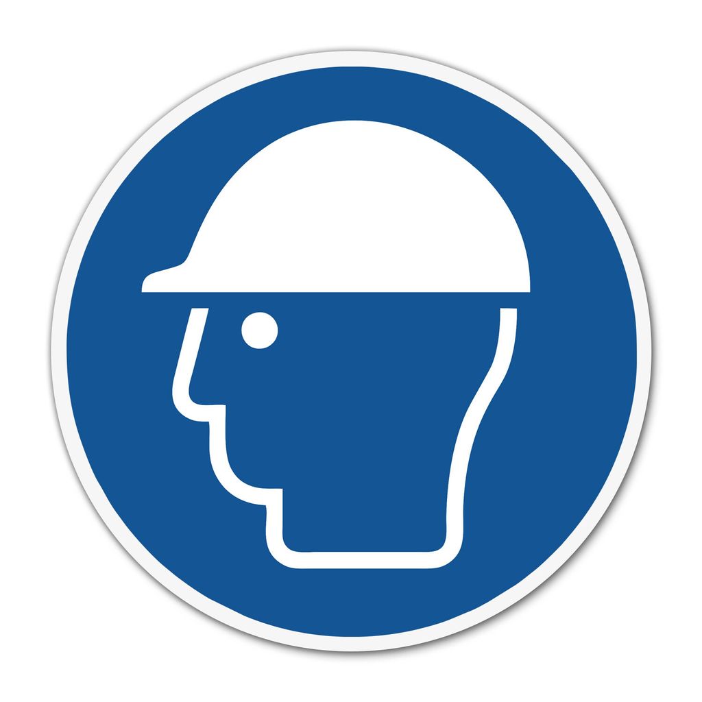 Aufkleber Kopfschutz benutzen Ø 20 cm ISO 7010 M014 Schutzhelmsticker - hin751