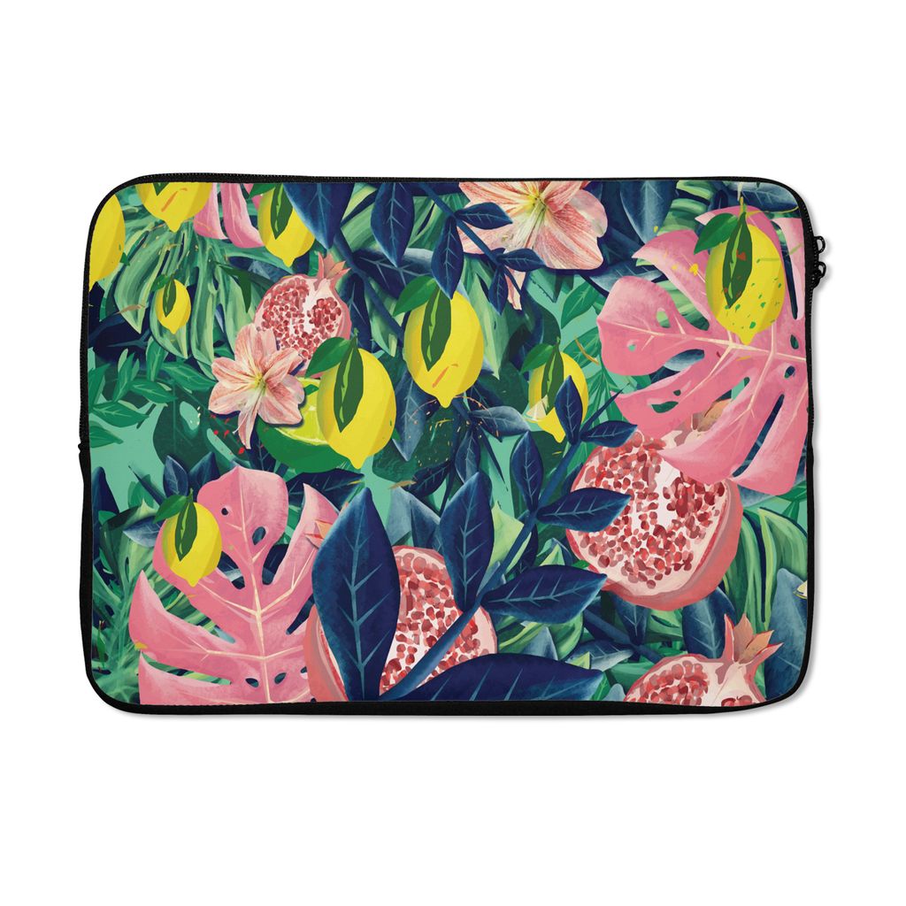 MuchoWow Laptop Hülle 14 ZollBlumen - Früchte - Farben Laptoptasche - Laptoptasche - Stoßsicher - Schutzhaube