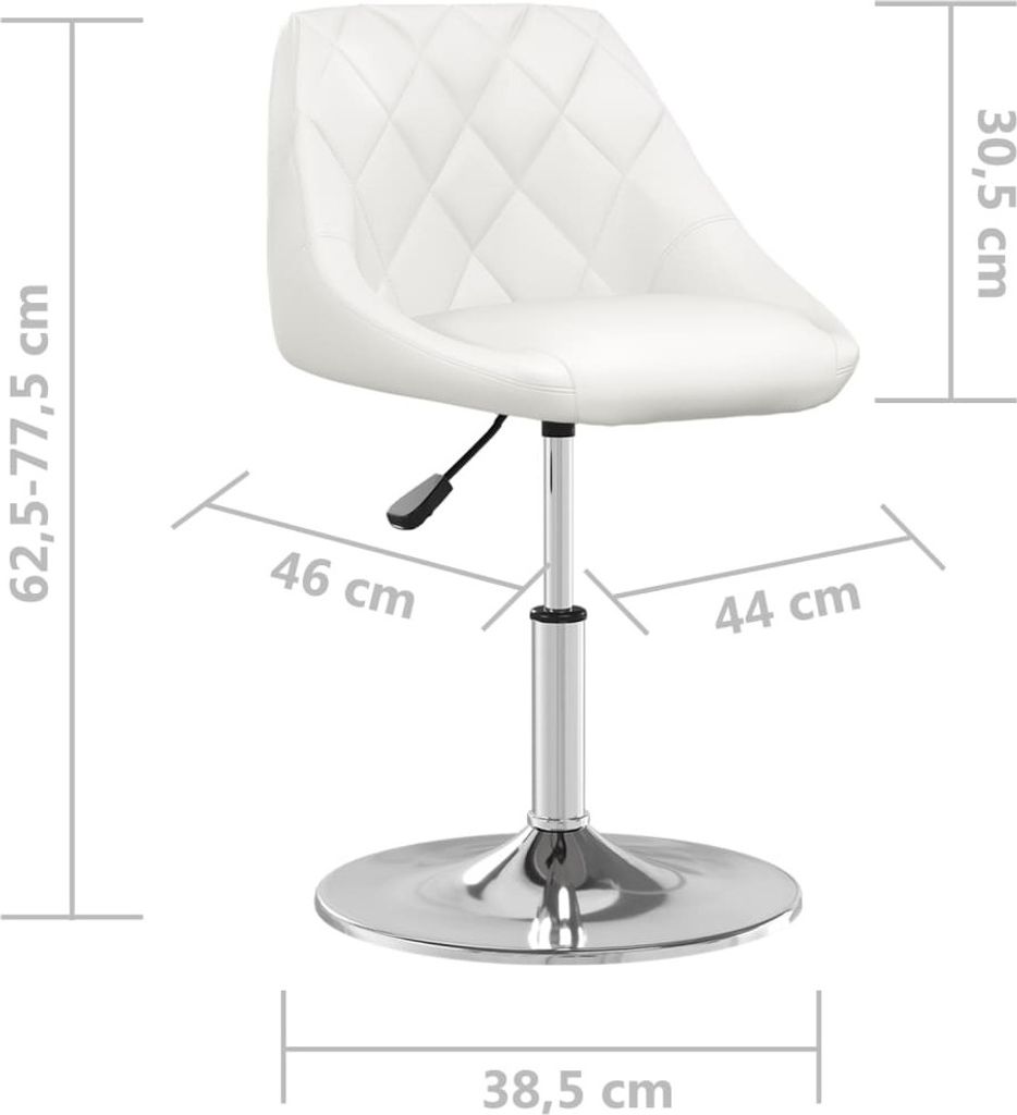 vidaXL Židle do jídelny 2 ks. Bílá Imitace kůže Obrázek produktu 3