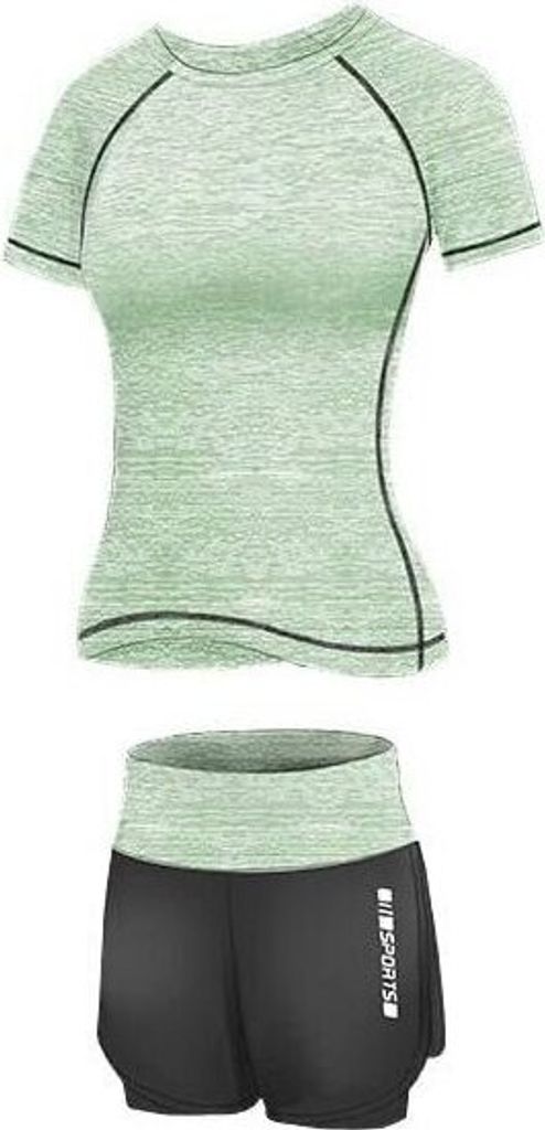 Läufer Short 2W Fitness-Set grün, M