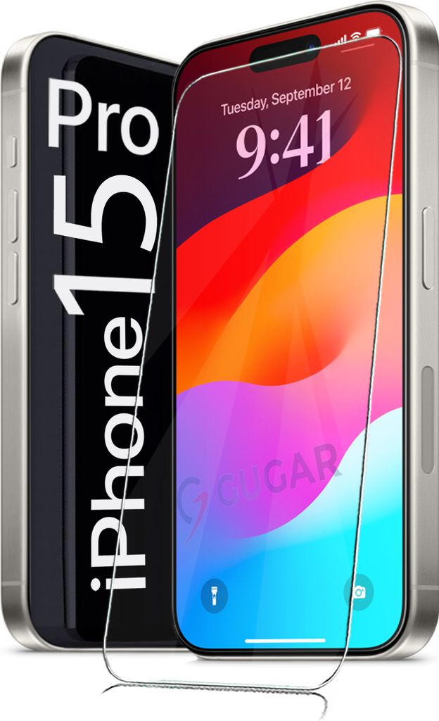 Für iPhone 15 Pro ( 6.1" ) - Panzerglas Glasfolie Display Produktbild 