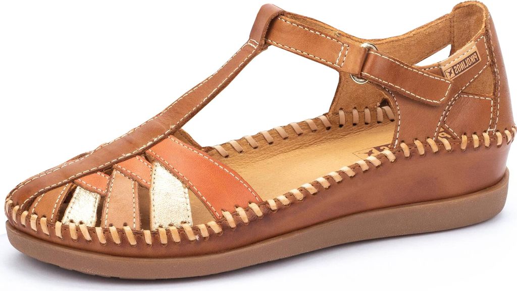 Pikolinos Damen Sandale Leder geschlossen T-Riemen Wedge Cadaques W8K-0705C1, Größe:39 EU, Farbe:Braun